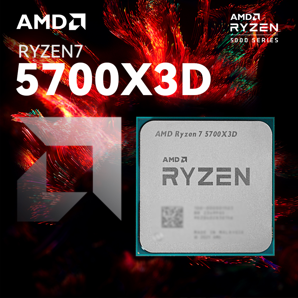 AMD R7 5700X3D Desktop Gaming CPU 100MB L2+L2 Cache 8 Core 16 Thread zen3 AM4 DDR4 PCIe 4.0