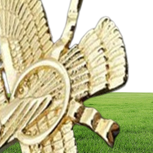 Pendant Necklaces Hip Hop Rock Stainless Steel Faravahar Ahura Mazda Necklace For Men Zoroastrian Jewelry Gold Silver Color