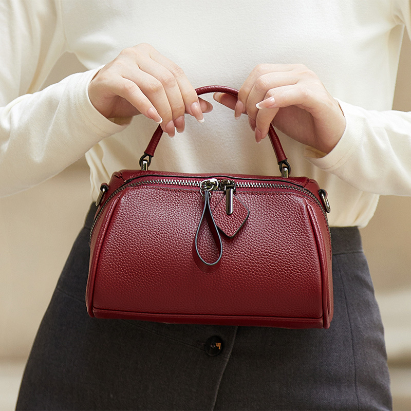 Genuine Leather Handbags Winter Bag Women Fashion Bags Business Boston Top Handle Tote Vintage Style BagVoyage