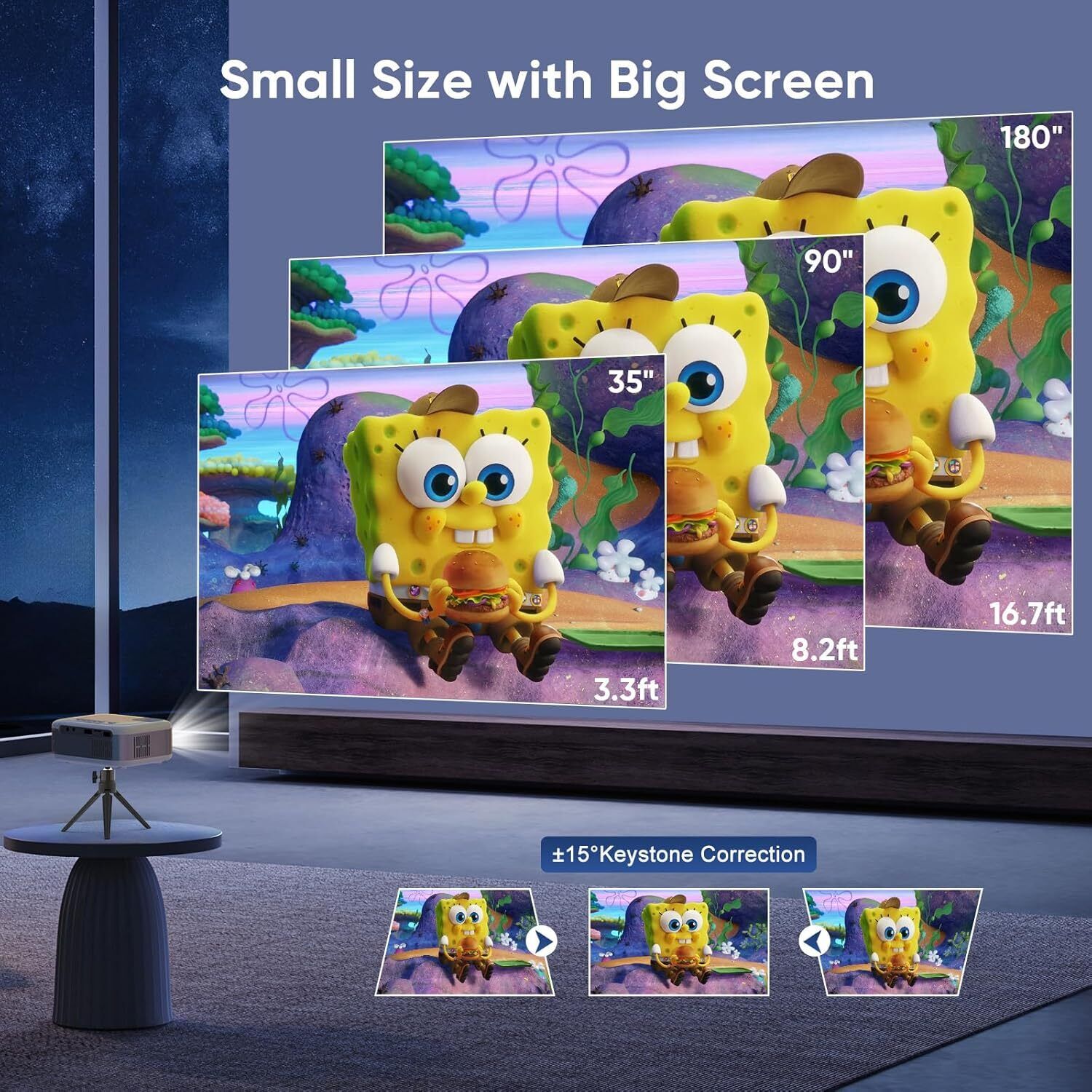 Smart Mini LED Projector Full HD 1280 * 720P Android Home Theater Halloween Gift Support 1080P