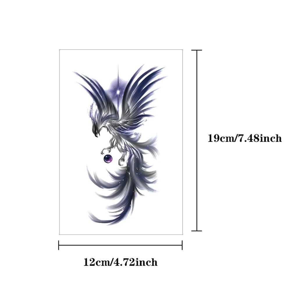 4 Plum Phoenix Totem Waterproof Temporary Tattoo Stickers Flower Flying Bird Body Art Arm Back Sleeve Fake Tattoo WomenXJ25414