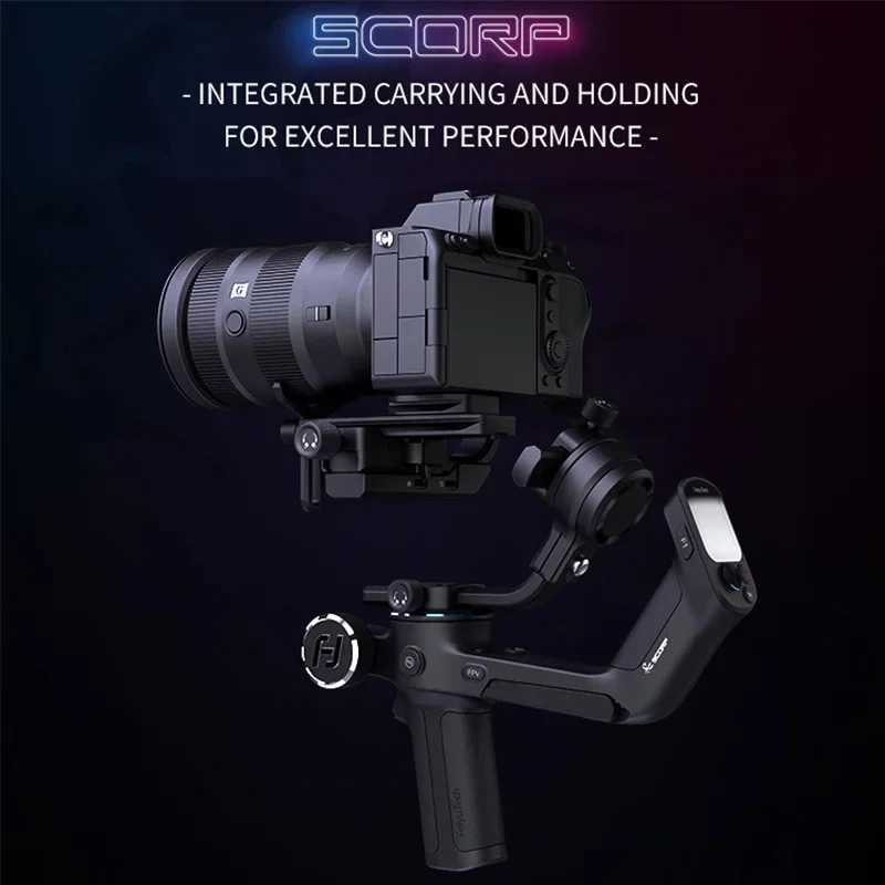 Stabilizers FeiyuTech SCORP-1 3-axis handheld gimbal stabilizer handle for DSLR cameras simplified version of screen display z250516