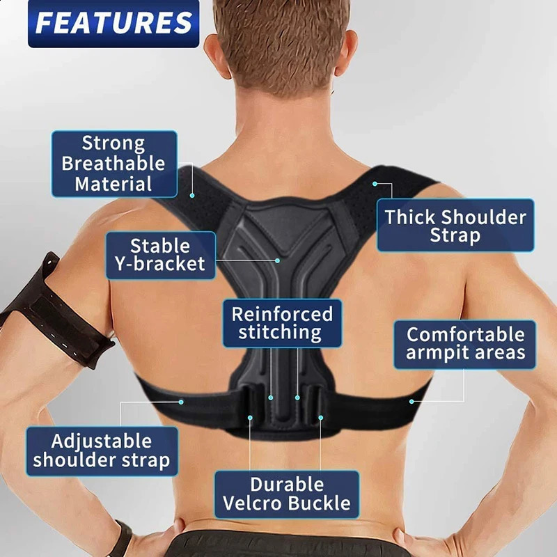 Back Posture Corrector Corset Clavicle Spine Posture Correction Adjustable Support Belt Pain Relief Traine Spine Posture Support 241119