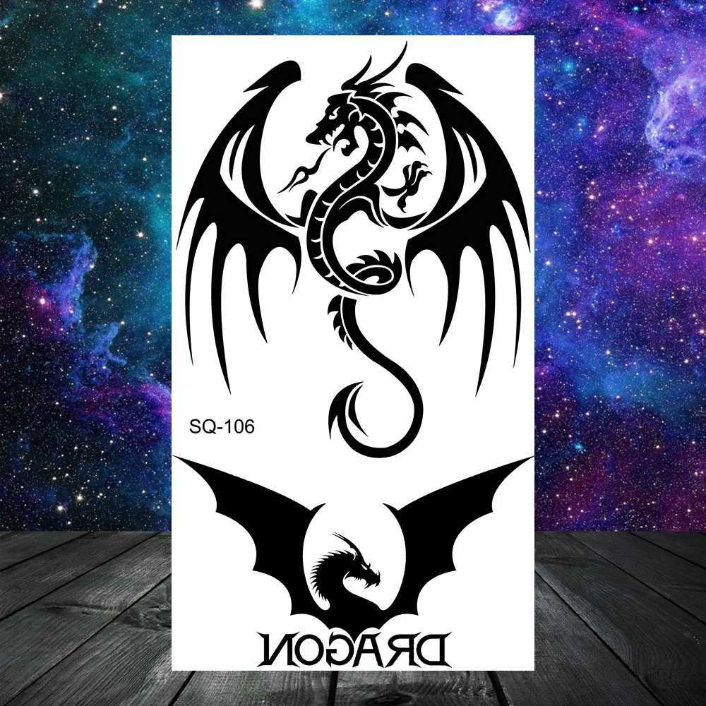 Wolf Flower Temporary Tattoos for Women Adult Men Kids Lion Tiger Dragon Scorpion Thorns Skull False Tattoo Neck Small TattooXJ25414