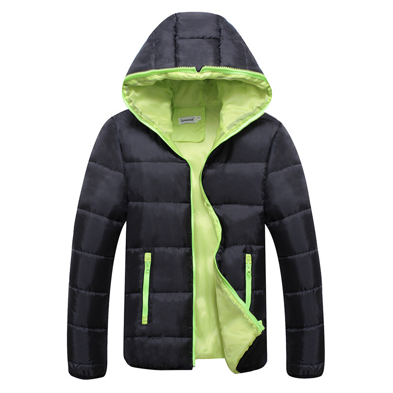 Winter new men's hooded cotton-padded coat coat Hong Kong wind youth color casual fit cotton-padded jacket bread suit men m008