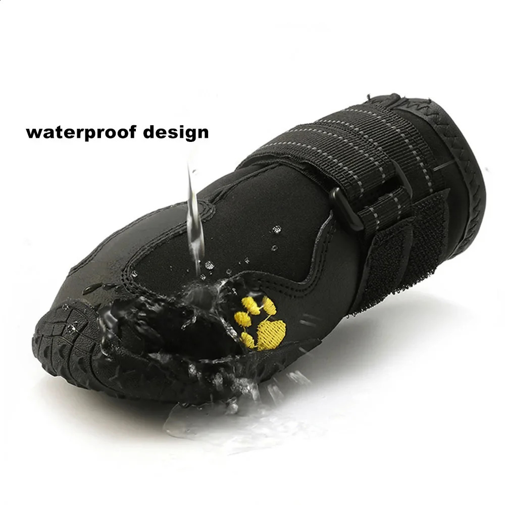 Waterproof Dog Shoes AntiSlip Rubber Booties for Summer Pavement Winter Snow Boots Paw Protector Reflective 4pcs 241120