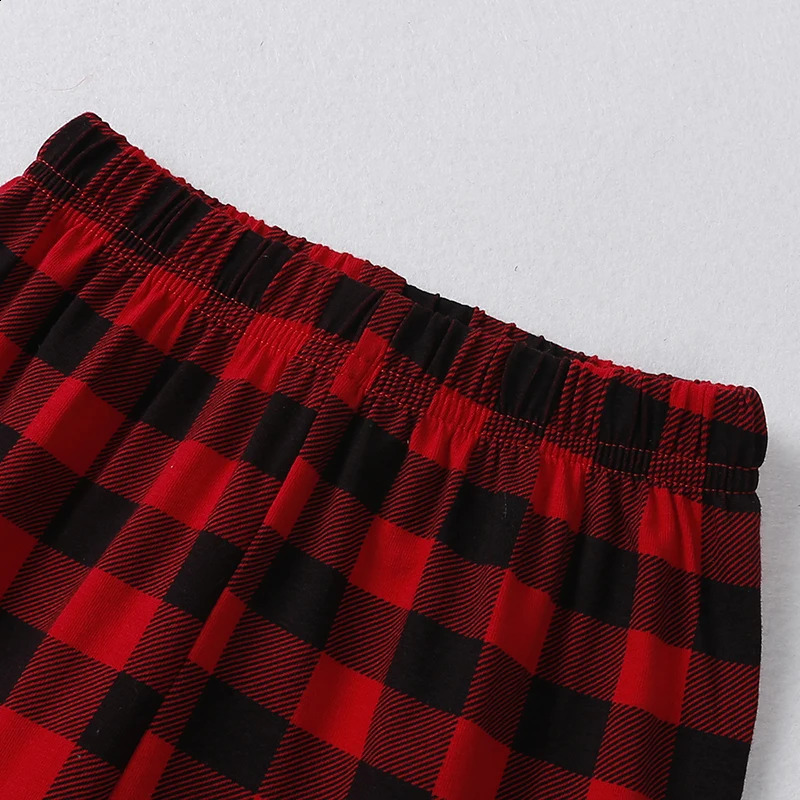 kids girl boys cotton Christmas pajamas set red long sleeve dresses childrens pajamas night gown Christmas costume 241120