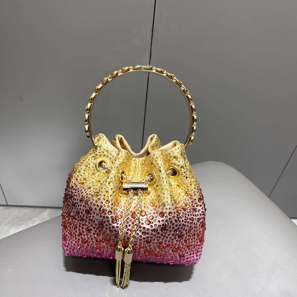 Handle Rhies Evening clutch Bag Purses and handbag Designer shoulder Shiny Crystal Clutch purse bucket bag
