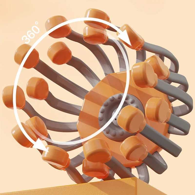 20 Octopus Claw Head Massager Electric Red Light Treatment Relieves Scalp Massage Stimulator Orange Vibration Hair Head Massager W241120