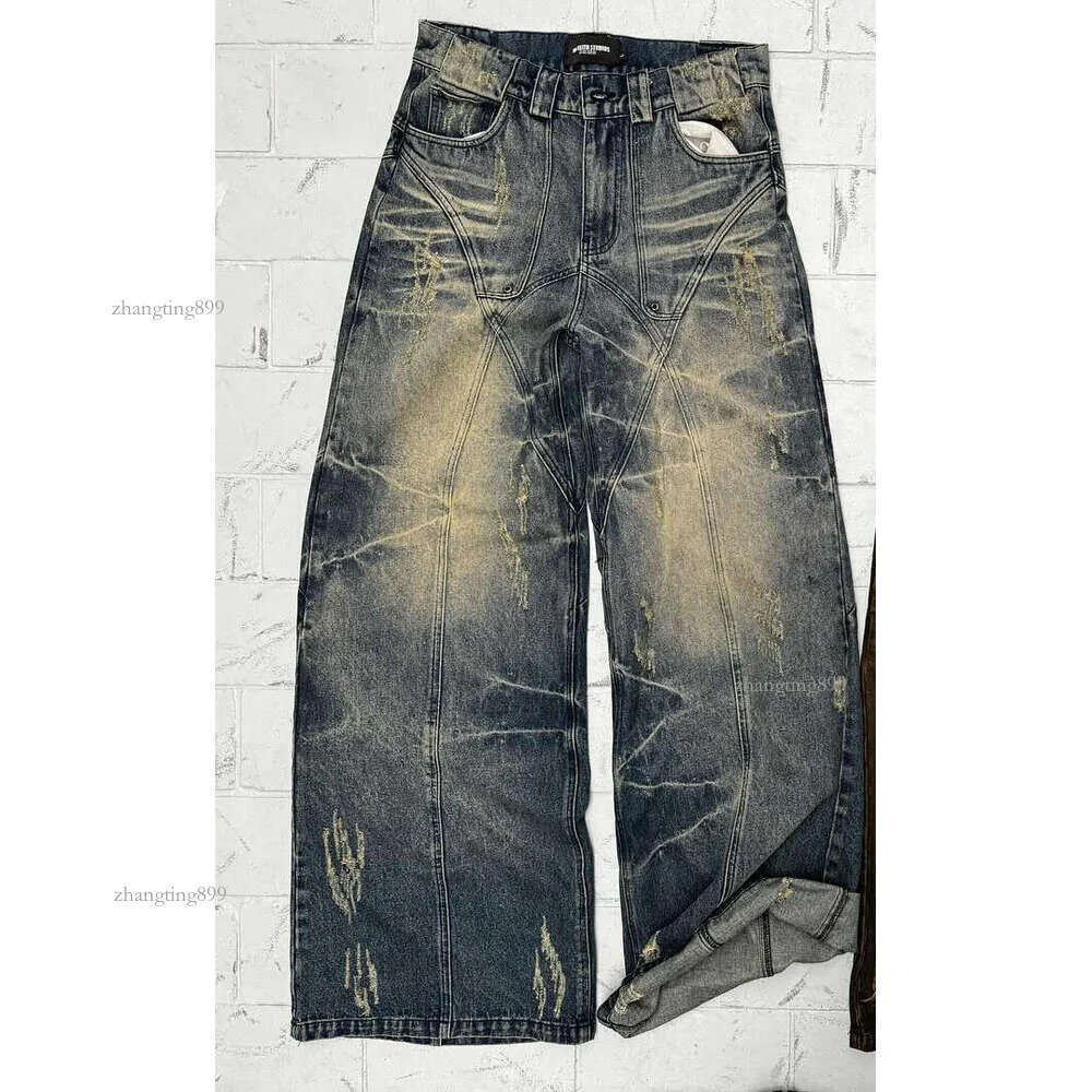 Y2k Retro Distressed High Waisted Baggy Jeans Punk Hip Hop Men Women Wide Leg Straight Denim Pants Slouchy Streetwear