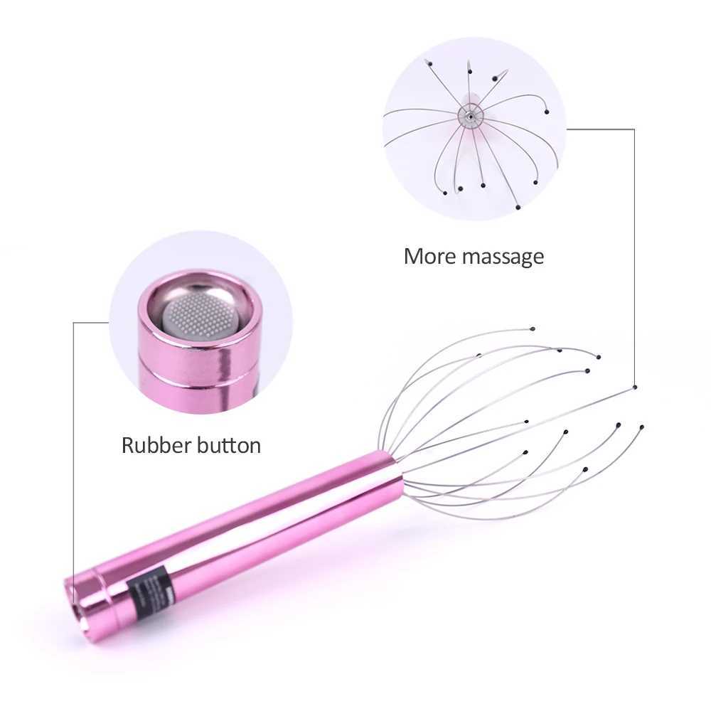 Electric Fish Head Massager for Scalp Relaxation Neck Body Relaxation Muscle Pain Relief Health Care Tool Automatic Metal Head Scalp Claw W241120