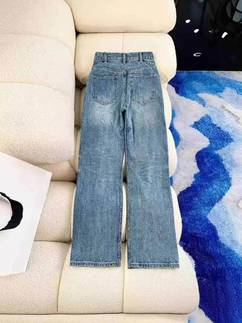 Women's Jeans 2024 new CE Triumph Gate pants chain high waist slim wide leg straight leg jeans womenS2411202