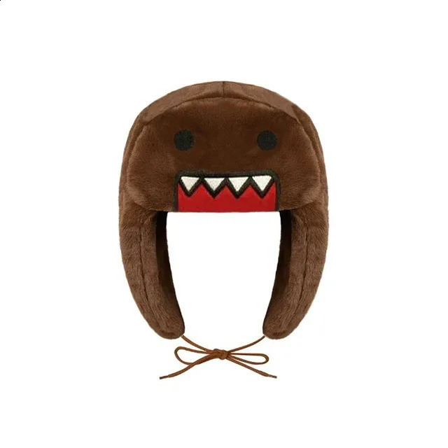 Domo Kun Plush Hat Ushanka Cute Winter Hat for Men Women Cartoon Anime Warm Cap Gorras 241120