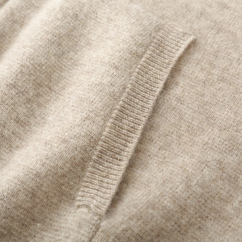 DjzDsm Mens Hoodie with Zipper and Pocket Comfortable Knitted Sweater 100% Merino Wool Sweater Autumn and Winter Wool Sweaters 241118