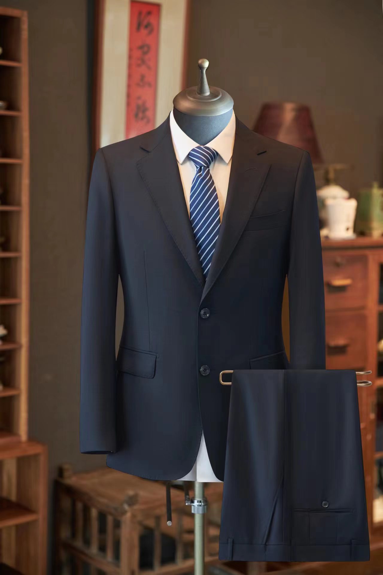 X728Men's slim-fit jacket suit 100% wool high-end two-piece suit high-end Korean style