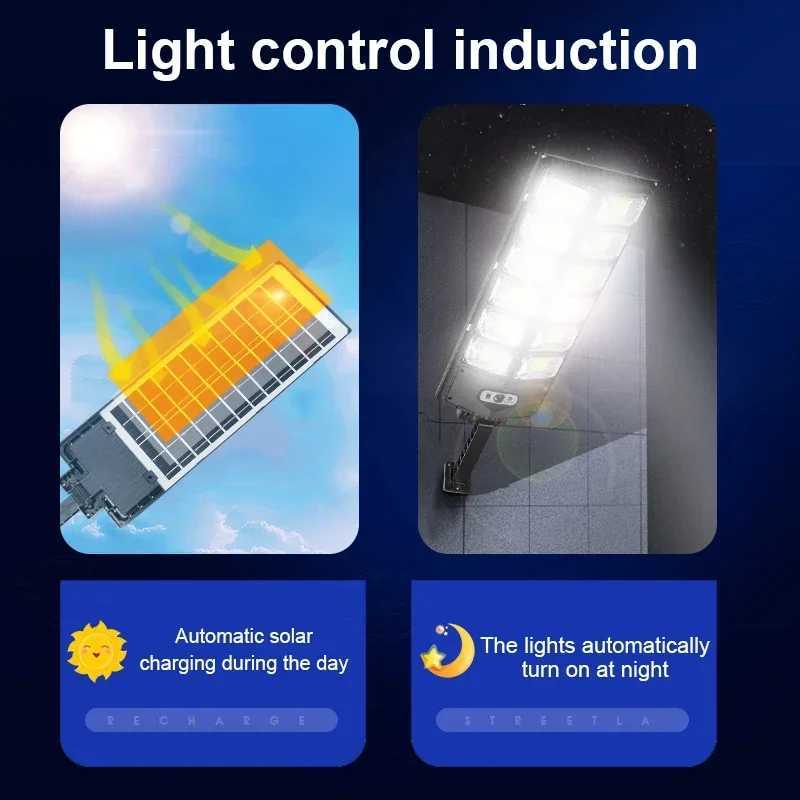 High Power Solar Lights Led Lights Outdoor Most Powerful Outdor Solar Lamp 3 Mode Remote Control Waterproof Garden Street Lamps zyc241120