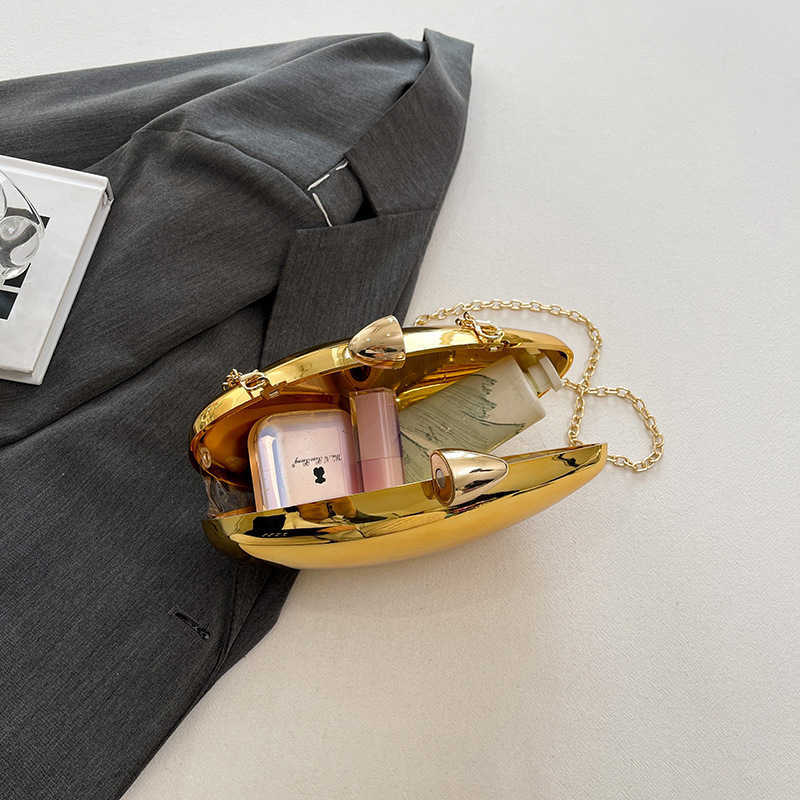 French Goose Egg Box Handbag Personalized Acrylic Banquet Bag Bright Bread Shoulder Cross Bag Female