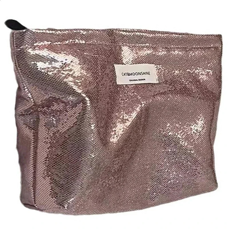Large Capacity Women Makeup Bag Ladies Travel Cosmetic Toiletries Storage Pouch Handbag Fashion Portable Brilliant Make Up Bags 241120