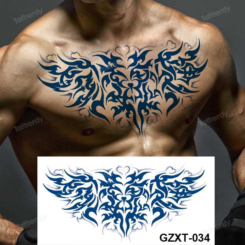 Juice Ink Tattoo Body Art Long Lasting Waterproof Temporary Tattoo Sticker Dragon Wings Tatoo Fake Chest Breast Tatto Women MenXJ241120