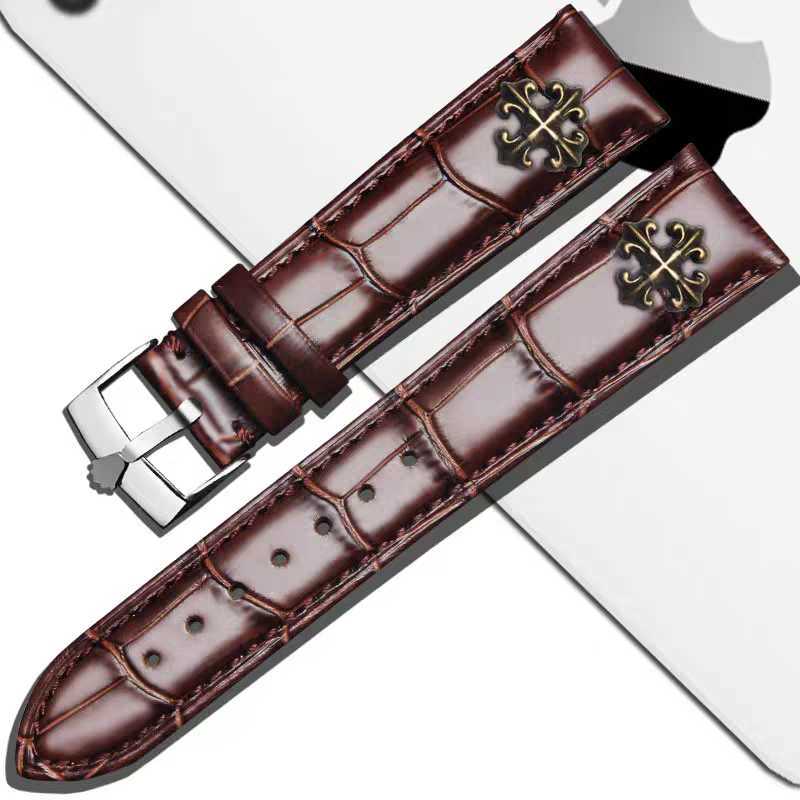 Leather watch strap ADAPTS to various watch strap waterproof cowhide needle buckle W241007