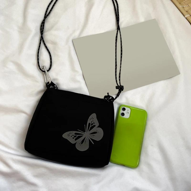 Totes Youth Ladies Simple Versatile Bag Fashion Women Shoulder Oxford Cloth Small Zipper Butterfly Crossbody Handbag zhanyishengli