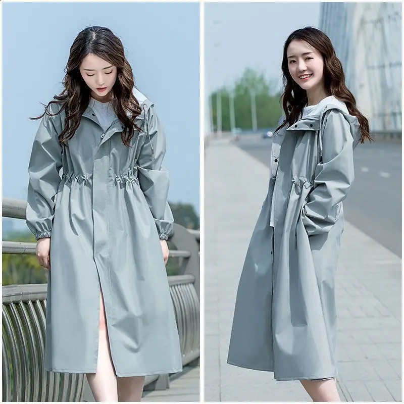 Womens Waterproof Raincoat - Stylish Slim Fit Full-Length Lightweight Perfect for Rainy Days