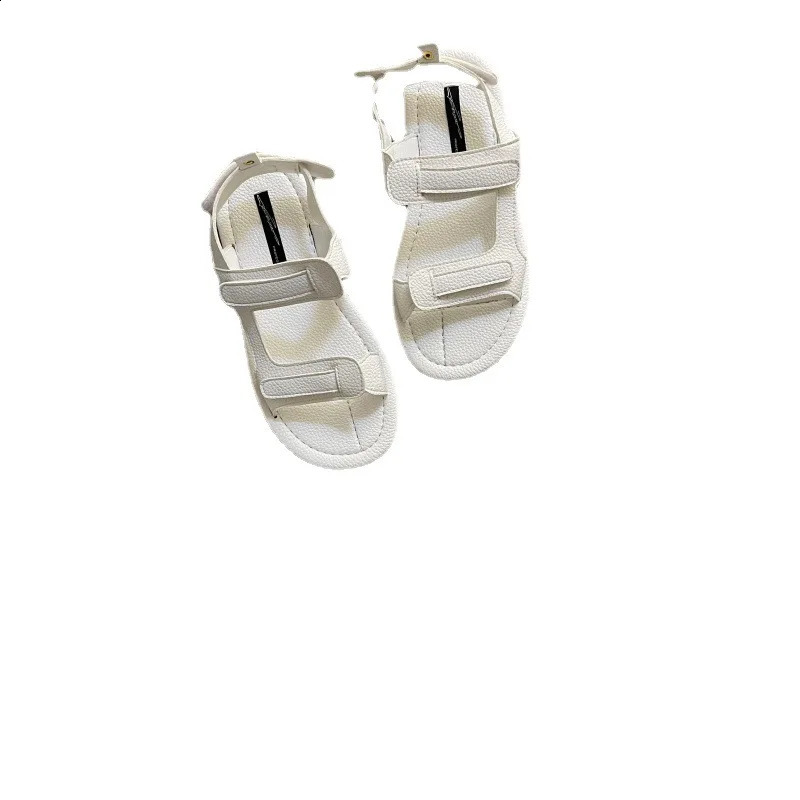 Beige Heeled Sandals Beach Shoes 2024 Summer Open Toe Black Outside Peep Gladiator Fashion Low Girls Comfort Flat Solid Rom 241119