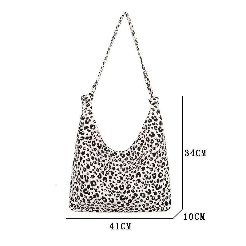 Women's Bag Cheap Casual Large Capacity Shoulder Bags Shopper Canvas Fashion Haruku Zipper Leopard Print Ulzzang Handbags