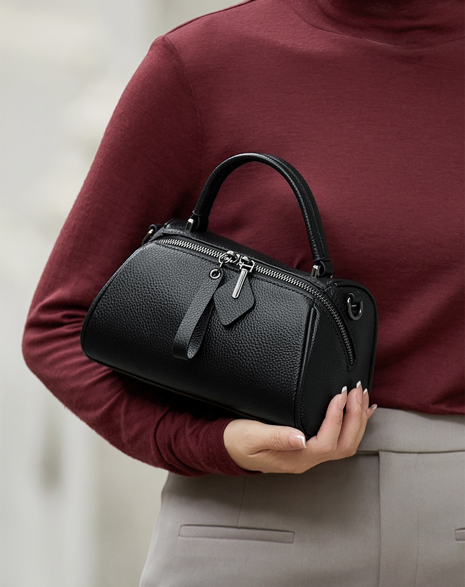 Genuine Leather Handbags Winter Bag Women Fashion Bags Business Boston Top Handle Tote Vintage Style BagVoyage