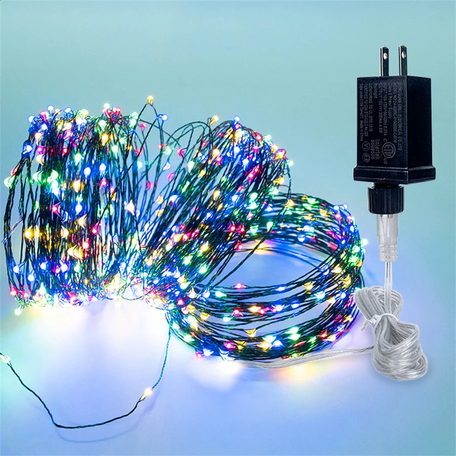 30m 50m 100m 200m Christmas Tree Copper String Light With Remote DC24V Green Copper Wire Fairy Light Wedding Party Garland Light 241119
