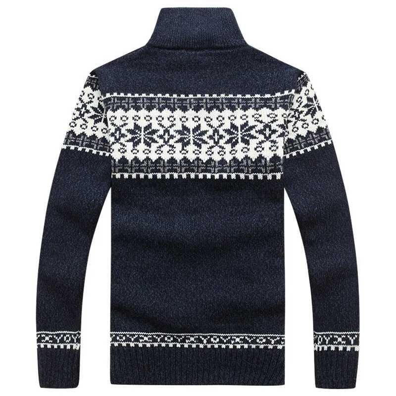 Winter mens jacquard sweater ultra-thin jacket stand up collar trendy wool knitted cardigan wool sweater full zipper casual warm mens clothing autumn 