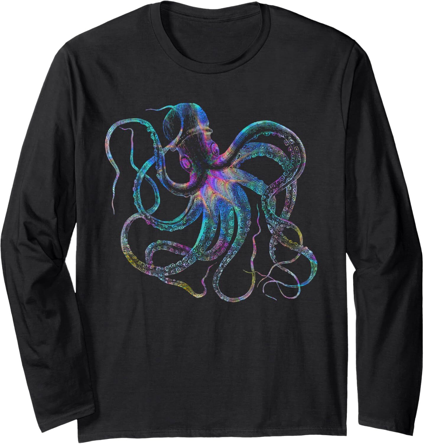 Long Sleeve Shirts for Men sweatshirt Psychedelic Octopus Gift - Trippy Surreal Kraken Sea Monster Long Sleeve Tee Streetwear Casual tops clothes