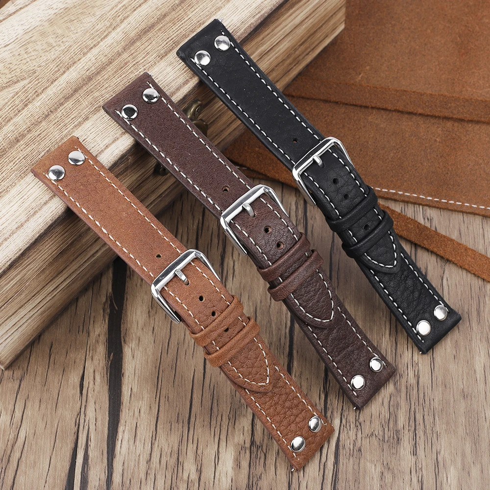 watchband Leather watchband 18 19 20 21 22 24mm high-quality mens/womens replacement watchband 241120