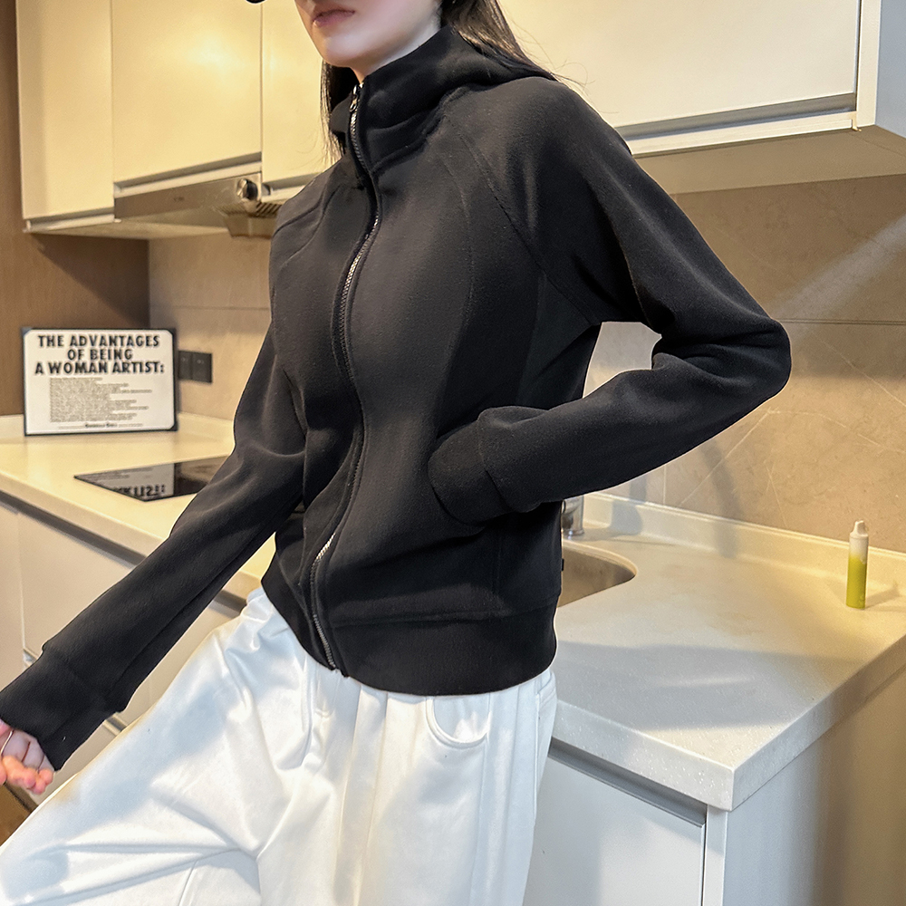 Hooded zip jacket female 2024 autumn and winter new thin padded thickened leisure outside long-sleeved sweater