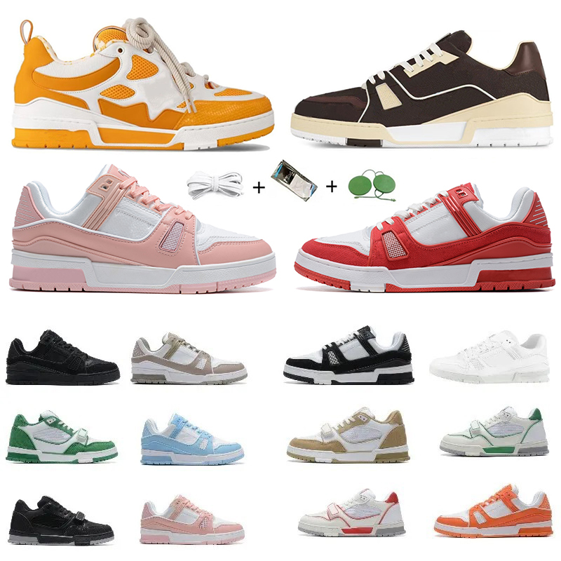 Designer Casual shoes Trainer flat luxury Embossed leather white black green red blue fashion platform suede men women low soprts outdoor sneakers