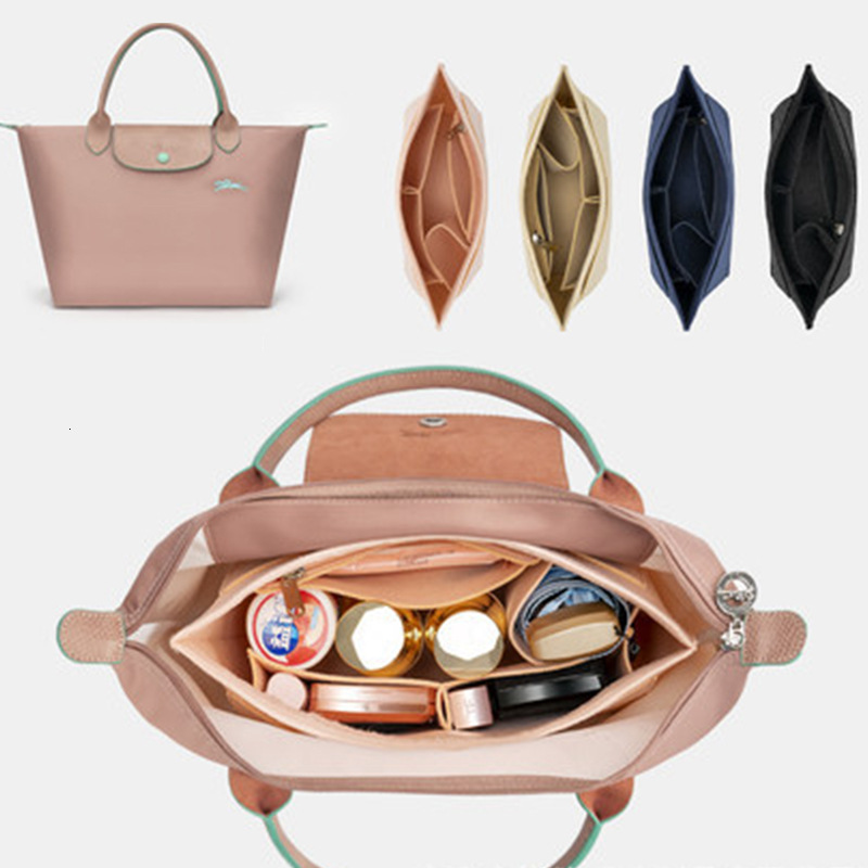 Fits 2024 For Handbag Er Felt Cloth Makeup Bag Support Travel Portable Insert Purse Organizer