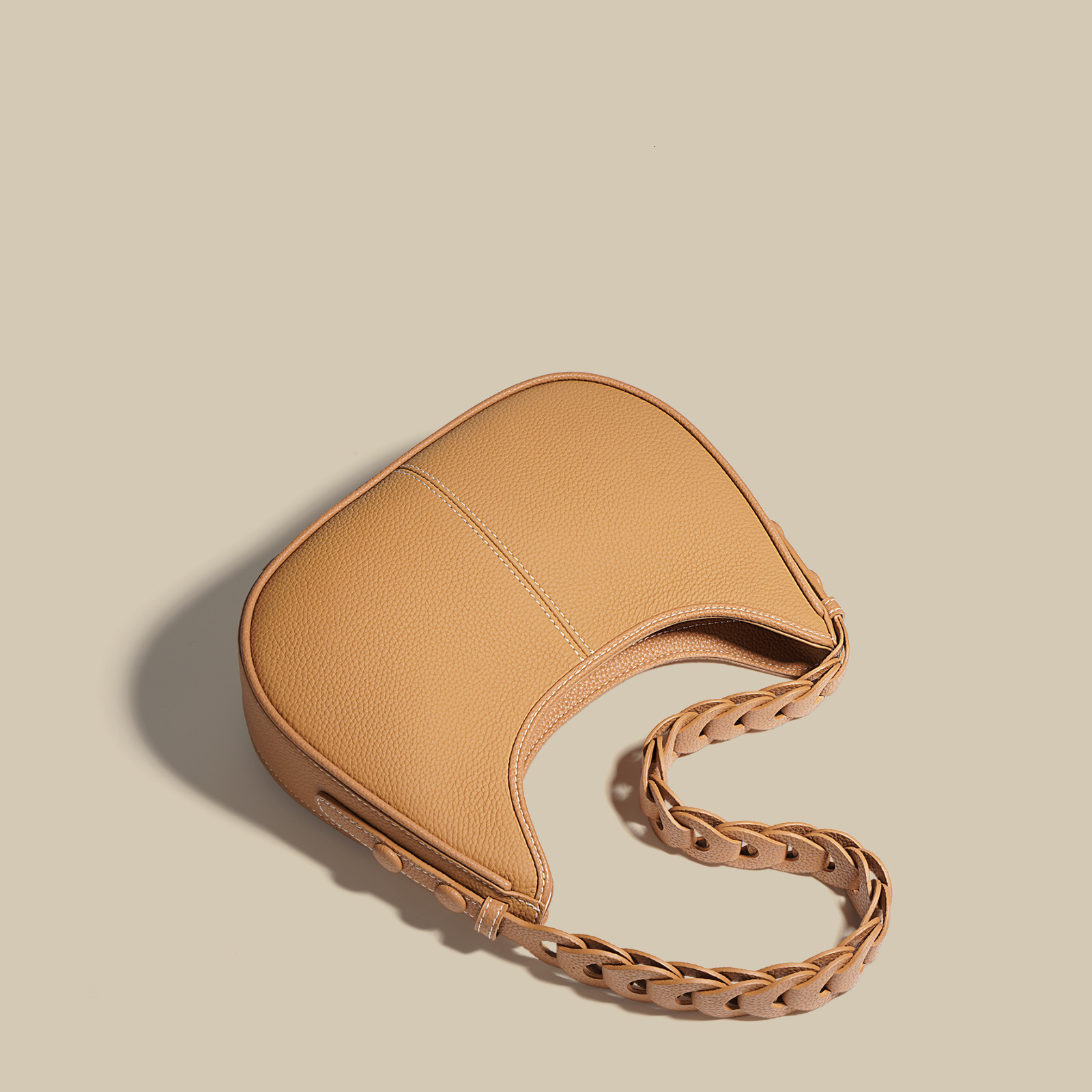 New Arrival Women's Top Grain T Handbag Stylish Casual Texture Genuine Leather Crossbody Messenger Bag Pleated BagVoyage