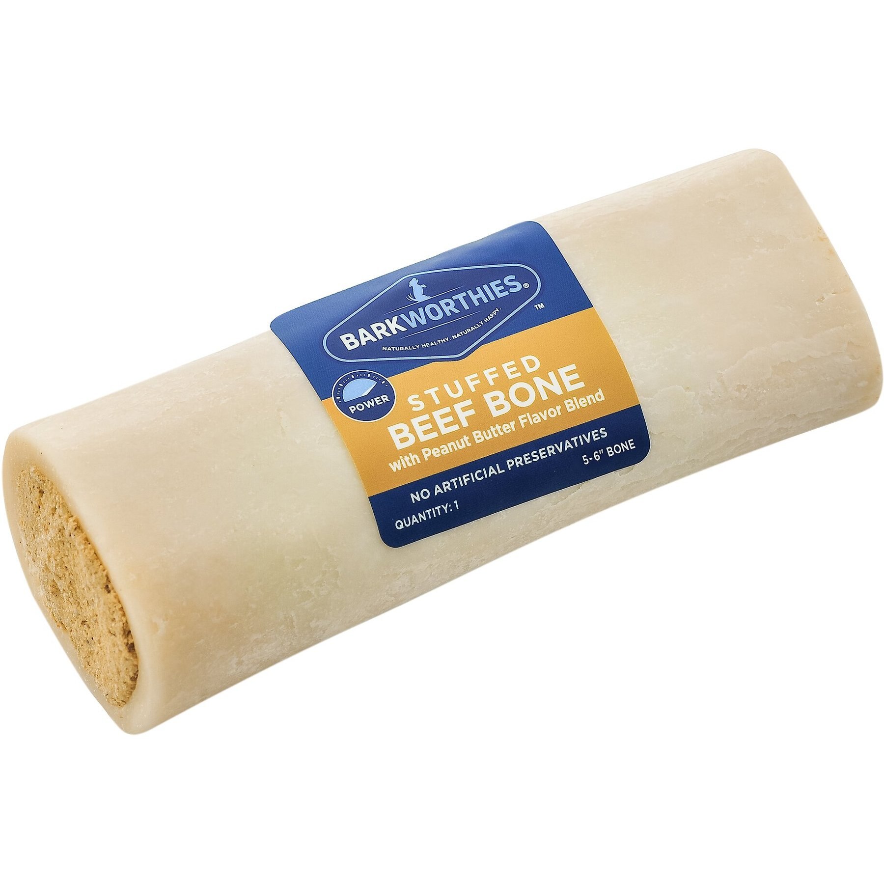 Barkworthies Large Stuffed Peanut Butter Shin Bone Dog Treat