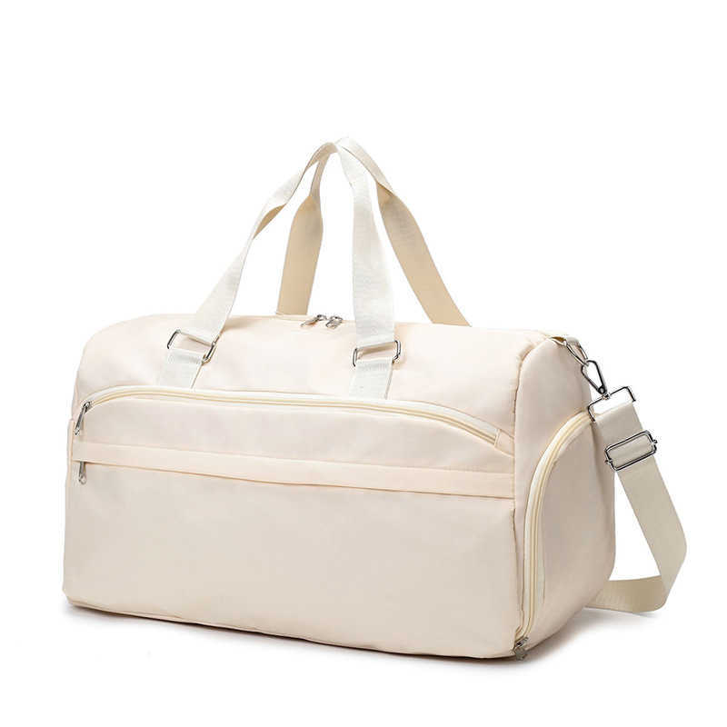 Dry wet separation independent shoe compartment fitness bag, large capacity can be set with a drawbar, hand luggage bag, portable short distance trave