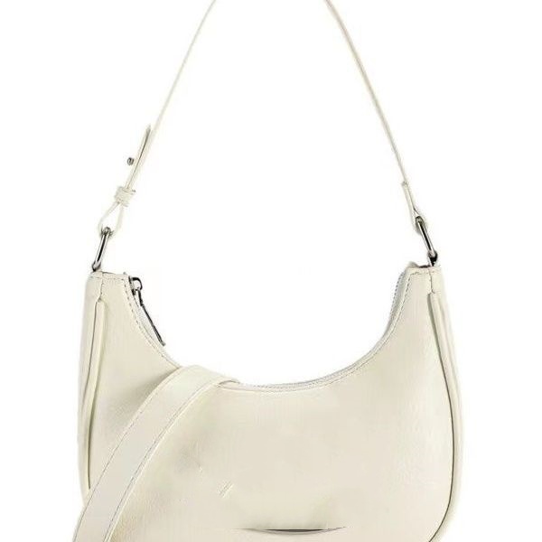 Women's French Style Diagonal Crossbody Crescent Bag - Solid Color, Stylish & Functional