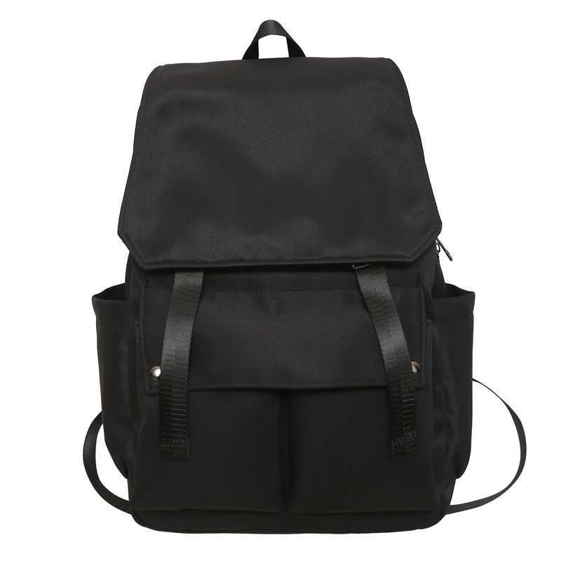 backpack for girls in the school season, junior high school backpack, trendy solid color flip cover, fashionable computer backpack for men 241120