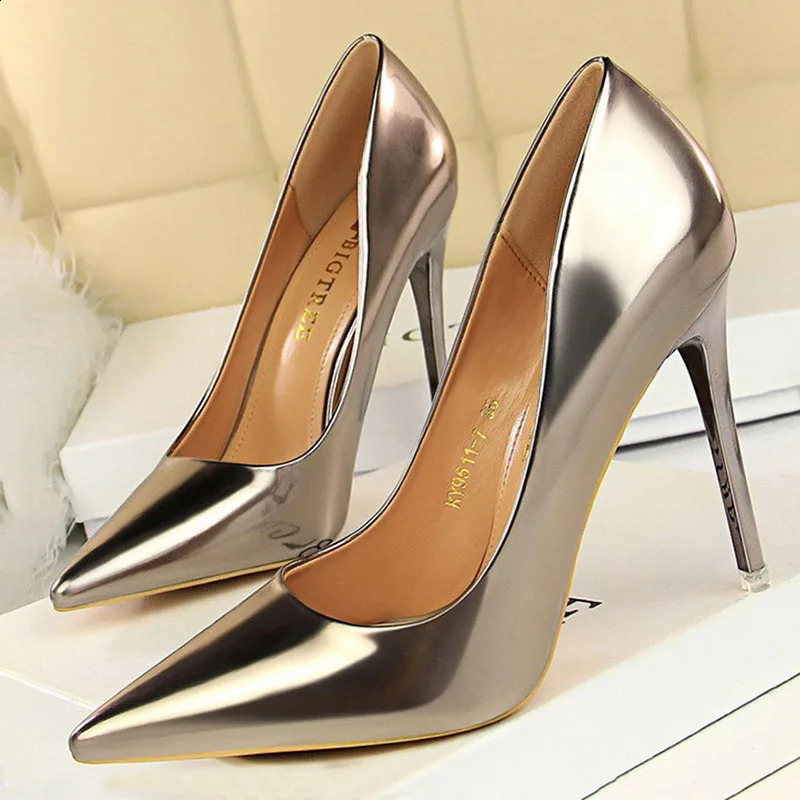BIGTREE Shoes Woman Pumps Patent Leather High Heels Shoes Women Basic Pump Wedding Shoes Female Stiletto Women Heel Plus Size 43 241120