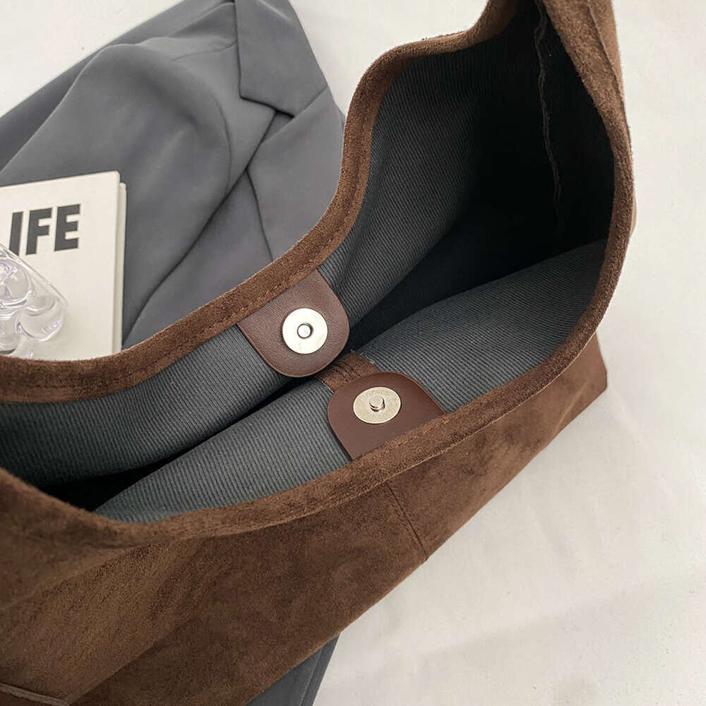 Women Suede Shoulder Stylish Crossbody Large Capacity Top Handle Adjustable Strap Chic Hobo Daily Commuting Bag
