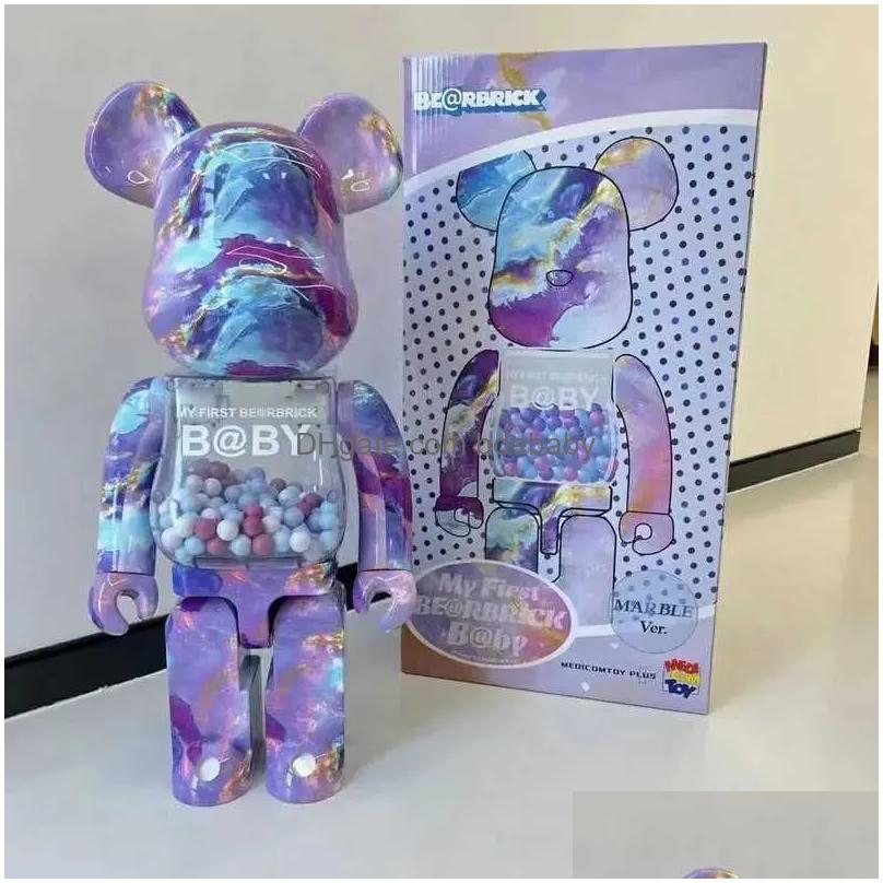 Novelty Items Bearbricks 400 1000 Cyberpunk Daft Punk Joint Bright Face Violation Bear Collection Decorated Grizzly Statue Model3 Dh5S8 X250109