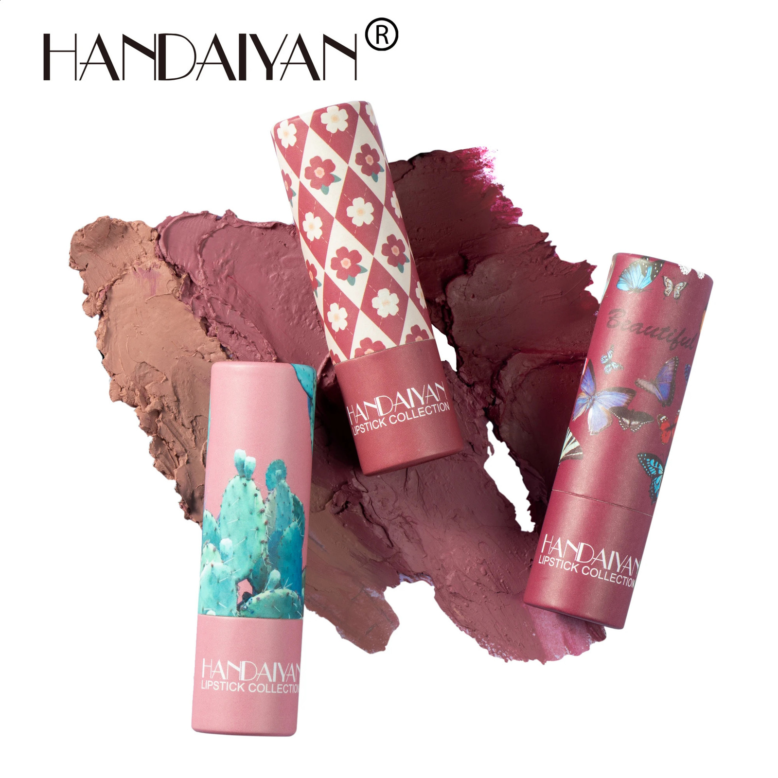 HANDAIYAN velvet texture and is not easy to fade. Naked color lipstick matte paper tube lipstick 250809