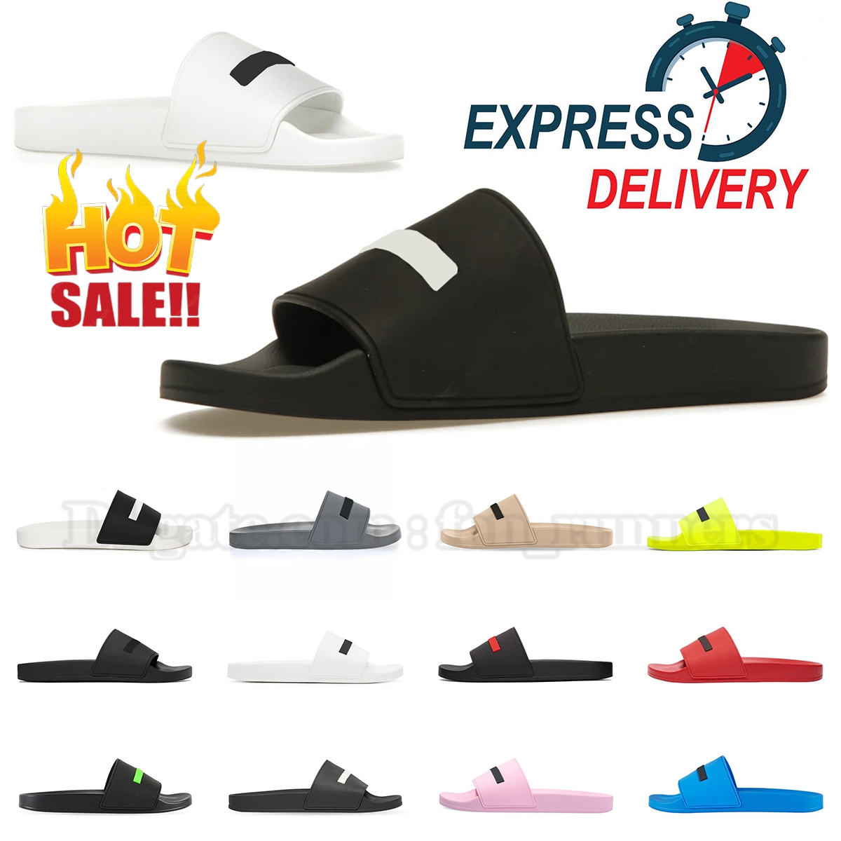 Pool Slides Designer Slippers Men women Luxurys Beach flip flops Black Fluo Green Rubber Beige white yellow pink flat Beach Sneakers Fashion Sandals