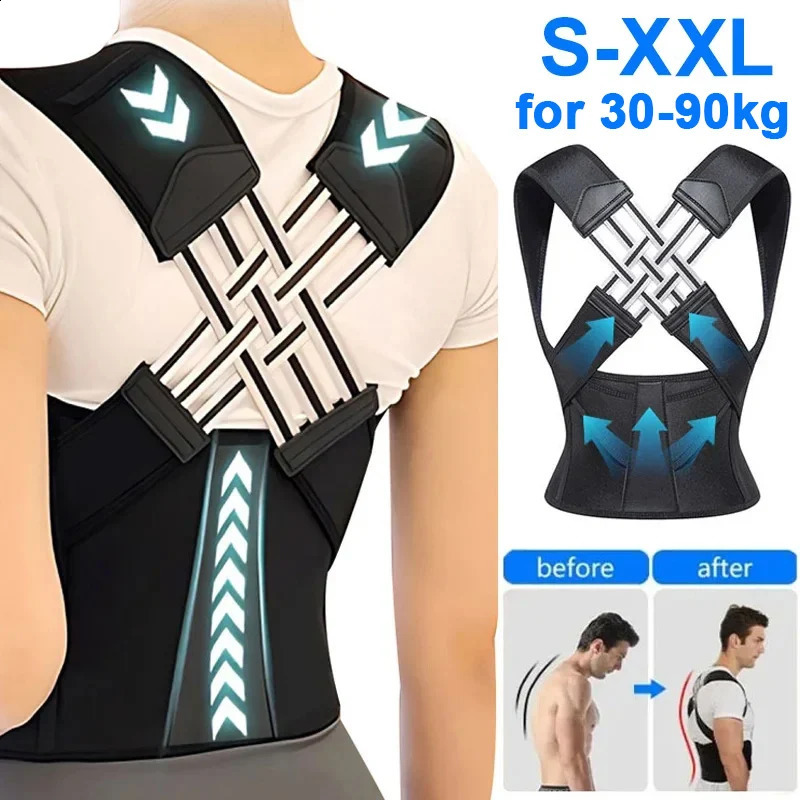 Posture Back Brace Adjustable Back Support Strap to Prevent Spinal Distortion and Hunchback for Men Women corrector de postura 241119