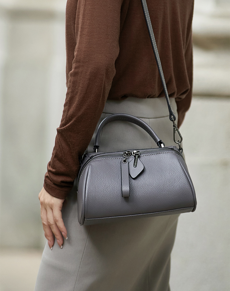 Genuine Leather Handbags Winter Bag Women Fashion Bags Business Boston Top Handle Tote Vintage Style BagVoyage