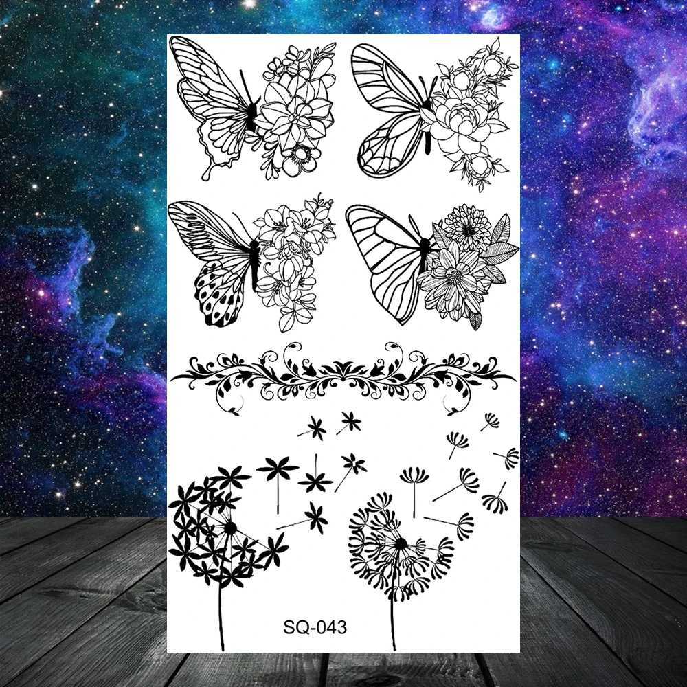 Butterfly Rose Temporary Tattoo Female Adult Child Girl Feather Snake Scorpion Fake Tattoo Neck Arm Small TattooXJ25414