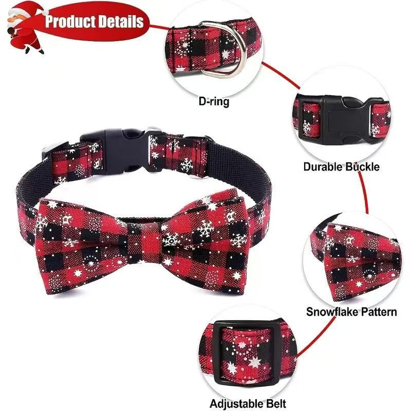 pet Christmas pet decorations Christmas cat collar cross-border explosive pet supplies new pet bow tie collar